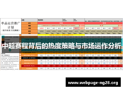 中超赛程背后的热度策略与市场运作分析